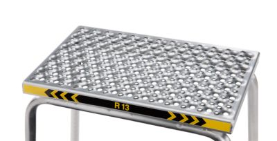 Günzburger Steigtechnik Montagetritt, rutschhemmend, Trittfläche 550 x 300 mm, 1 Stufe, BxT 590 x 370 mm 