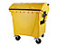 Kunststoffcontainer mit abgerundetem Deckel | Volumen 1100 l | Gelb | Certeo