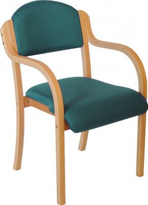 Stapelstuhl Devon mit Armlehnen - Holzgestell