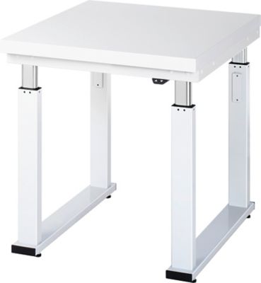 Werkbank | elektrisch höhenverstellbar | HxBxT 740-1140 x 750 x 700 mm | Flächenlast 600 kg | Buche-Massiv Arbeitsplatte | Plattenstärke 40 mm | Rau