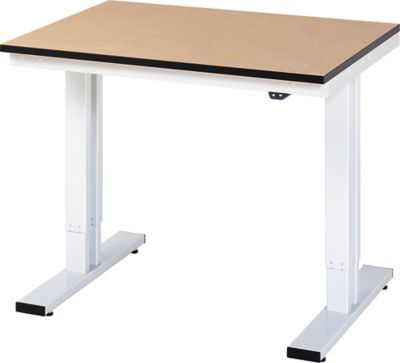 Werktisch | elektrisch höhenverstellbar | HxBxT 720-1120 x 750 x 800 mm | Flächenlast 300 kg | MDF Arbeitsplatte | Plattenstärke 22 mm | Rau