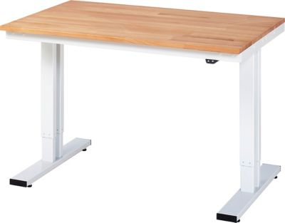 Werktisch | elektrisch höhenverstellbar | HxBxT 720-1120 x 750 x 800 mm | Flächenlast 300 kg | MDF Arbeitsplatte | Plattenstärke 22 mm | Rau
