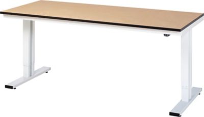 Werktisch | elektrisch höhenverstellbar | HxBxT 720-1120 x 750 x 800 mm | Flächenlast 300 kg | MDF Arbeitsplatte | Plattenstärke 22 mm | Rau
