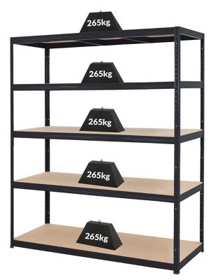 Étagères métalliques – Charge max. par tablette : 265 kg – h x L x P 1 780 mm x 900 mm x 600 mm