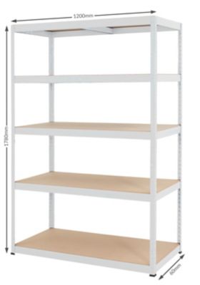 Mega Deal | 3x Werkstattregal | HxBxT 178 x 120 x 60 cm | Weiß | Traglast pro Fachboden: 265 kg | Certeo