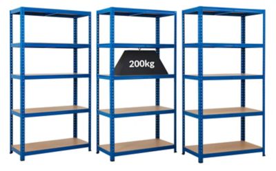 Mega Deal | 3x Garagenregale - Tiefe 45 cm | Tragkraft 200 kg pro Fachboden