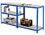 Stabiles Werkstattregal | HxBxT 178 x 90 x 30 cm | Tragkraft bis zu 200 kg pro Fachboden | Blau | Certeo
