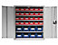 Ordnungsschrank mit Türen Modell 13, 780 x 690 x 285 mm, RAL 7035 | inkl. Lagersichtkasten 8 x Größe 6, 24 x Größe 7