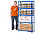 Mega Deal | 3x Werkstattregal und 1x Werkbank | HxBxT 178 x 90 x 30 cm | Blau | Traglast pro Fachboden: 200 kg | Certeo