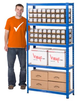 Certeo | 4x Étagère pour entrepôt et 1x établi | HxLxP 178 x 90 x 30 cm | Bleu | Charge max. par tablette: 200 kg | Mega Deal