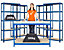 Mega Deal | 4x Garagenregal und 1x Werkbank | HxBxT 178 x 90 x 30 cm | Blau | Traglast pro Fachboden: 200 kg | Certeo