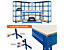 Certeo | 4x Étagère pour garage et 1x établi | HxLxP 178 x 90 x 45 cm | Bleu | Charge max. par tablette: 200 kg | Mega Deal