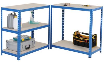 Mega Deal | 3x Garagenregal | HxBxT 178 x 90 x 30 cm | Blau | Traglast pro Fachboden: 200 kg | Certeo