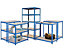 Regalsystem | 3x Kellerregal | HxBxT 178 x 90 x 60 cm | Traglast: 200 kg pro Fachboden | Blau | Certeo