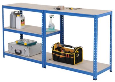 3x Étagère métallique pour garage | HxLxP 178 x 90 x 60 cm | Charge max. de 200 kg par étagère | Gris clair | Certeo | Mega Deal