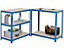 Regalsystem | 3x Schwerlastregal | HxBxT 178 x 90 x 60 cm | Traglast: 200 kg pro Fachboden | Blau | Certeo