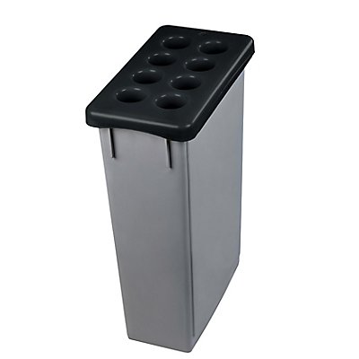 Becher-Abfallbehälter | Polypropylen | Grau-Schwarz | 90 Liter | 280x520x760 | Office 90 | 1 Stück | medial