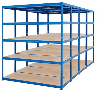Lot de 4x étagère pour entrepôt | HxLxP 178 x 150 x 60 cm | Blanc | Charge max. par tablette: 265 kg | Certeo