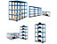 Regalsystem | 4x Schwerlastregal | HxBxT 178 x 90 x 30 cm | Traglast: 200 kg pro Fachboden | Blau | Certeo