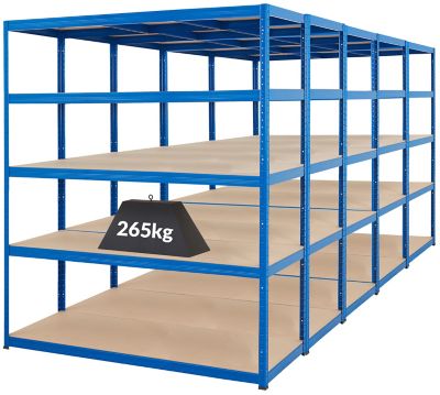 Mega Deal | 5x Kellerregal | HxBxT 178 x 150 x 60 cm | Hellgrau | Traglast pro Fachboden: 265 kg | Certeo