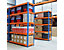 Mega Deal | 5x Werkstattregal | HxBxT 178 x 120 x 40 cm | Blau/Orange | Traglast pro Fachboden: 200 kg | Certeo