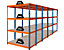 Mega Deal | 5x Garagenregal | HxBxT 180 x 120 x 60 cm | Blau/Orange | Traglast pro Fachboden: 300 kg | Certeo