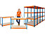 Mega Deal | 5x Kellerregal | HxBxT 180 x 120 x 60 cm | Blau/Orange | Traglast pro Fachboden: 300 kg | Certeo