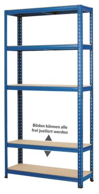 Mega Deal | 5x Schwerlastregal - Tiefe 30 cm - 200 kg pro Fachboden 