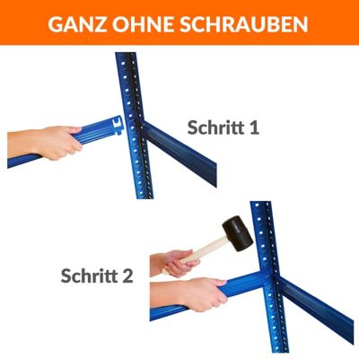 Lot de 5x étagères métalliques - Profondeur 45 cm - 200 kg par tablette | Mega Deal