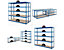 Mega Deal | 2x Werkstattregal | HxBxT 178 x 180 x 45 cm | Blau | Traglast pro Fachboden: 200 kg | Certeo