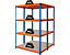 Mega Deal | 2x Garagenregal | HxBxT 180 x 120 x 60 cm | Blau/Orange | Traglast pro Fachboden: 300 kg | Certeo