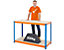 Mega Deal | 2x Werkstattregal | HxBxT 180 x 120 x 60 cm | Blau/Orange | Traglast pro Fachboden: 300 kg | Certeo