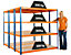 Certeo | 3x Étagère pour garage | HxLxP 178 x 180 x 60 cm | Bleu/Orange | Charge max. par tablette: 300 kg | Mega Deal