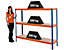 Certeo | 3x Étagère pour garage | HxLxP 150 x 180 x 45 cm | Bleu/Orange | Charge max. par tablette: 300 kg | Mega Deal