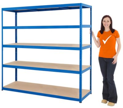 Certeo | 3x Étagère pour entrepôt | HxLxP 178 x 180 x 60 cm | Bleu | Charge max. par tablette: 200 kg | Mega Deal