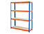 Mega Deal | 4x Werkstattregal | HxBxT 178 x 140 x 45 cm | Blau/Orange | Traglast pro Fachboden: 300 kg | Certeo