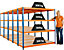 Mega Deal | 5x Garagenregal | HxBxT 178 x 180 x 60 cm | Blau/Orange | Traglast pro Fachboden: 300 kg | Certeo