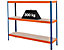 Mega Deal | 5x Werkstattregal | HxBxT 150 x 180 x 45 cm | Blau/Orange | Traglast pro Fachboden: 300 kg | Certeo
