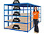 Mega Deal | 5x Werkstattregal | HxBxT 178 x 180 x 60 cm | Blau | Traglast pro Fachboden: 200 kg | Certeo