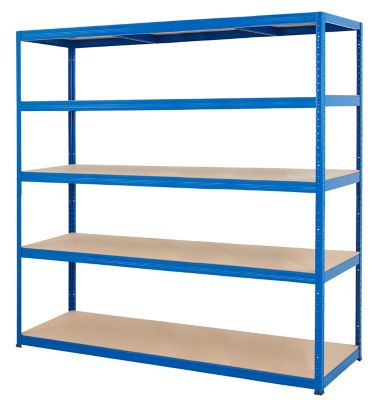 Mega Deal | 5x Lagerregal | HxBxT 178 x 180 x 60 cm | Blau | Traglast pro Fachboden: 200 kg | Certeo