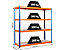 Mega Deal | 2x Werkstattregal | HxBxT 178 x 180 x 60 cm | Blau/Orange | Traglast pro Fachboden: 300 kg | Certeo
