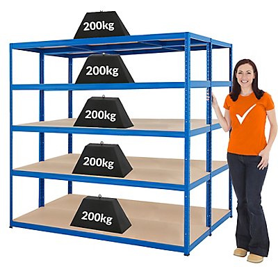 Lot de 2x rayonnage pour garage - Profondeur 60 cm - 200 kg par étagère | Mega Deal