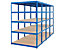 Mega Deal | 4x Werkstattregal und 1x Werkbank | HxBxT 178 x 120 x 60 cm | Blau | Traglast pro Fachboden: 265 kg | Certeo