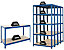 Mega Deal | 4x Lagerregal und 1x Werkbank | HxBxT 178 x 90 x 30 cm | Blau | Traglast pro Fachboden: 200 kg | Certeo