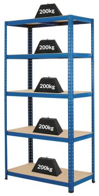 Lot de 4x étagère pour charges lourdes et 1x établi - Profondeur 45 cm - Largeur 90 cm