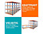 Mega Deal | 5x Lagerregal und 1x Werkbank | HxBxT 180 x 140 x 60 cm | Blau/Orange | Traglast pro Fachboden: 300 kg | Certeo