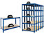 Mega Deal | 5x Werkstattregal und 1x Werkbank | HxBxT 178 x 90 x 30 cm | Blau | Traglast pro Fachboden: 200 kg | Certeo
