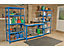 Mega Deal | 5x Werkstattregal und 1x Werkbank | HxBxT 178 x 90 x 45 cm | Blau | Traglast pro Fachboden: 175 kg | Certeo