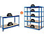 Mega Deal | 2x Werkstattregal und 1x Werkbank | HxBxT 178 x 150 x 45 cm | Blau | Traglast pro Fachboden: 265 kg | Certeo
