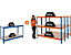 Certeo | 3x Étagère pour entrepôt et 1x établi | HxLxP 150 x 180 x 45 cm | Bleu/Orange | Charge max. par tablette: 300 kg | Mega Deal